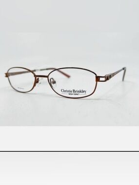 Christie Brinkley Brown Oval Metal Eyeglasses size 49-16-135